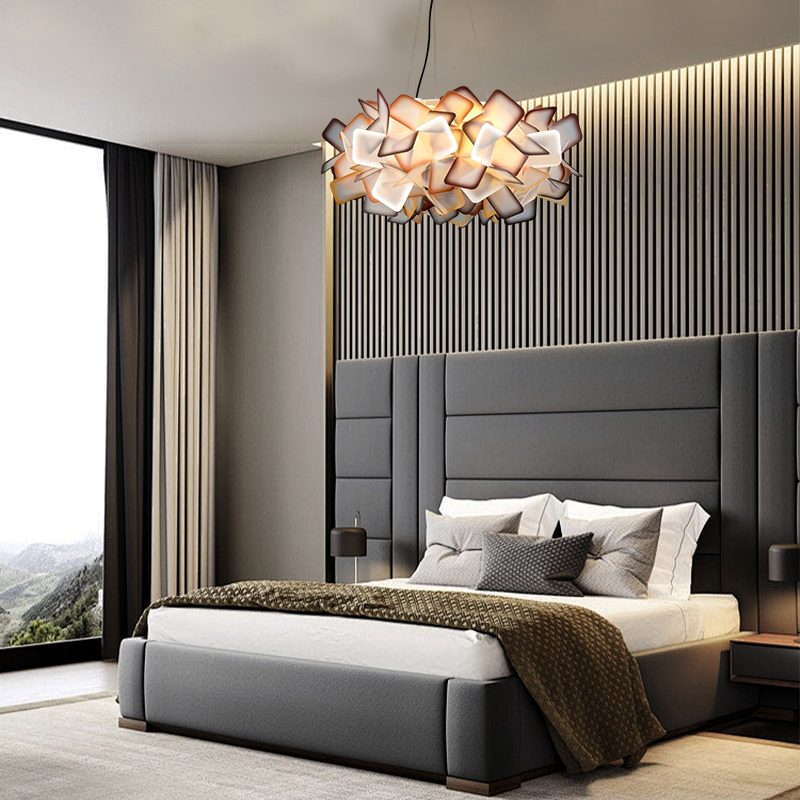 Art Deco Orange Flower Pendant Light Bedroom